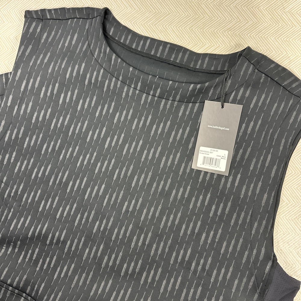 NWT Bad Birdie Dress Women's Large Black Cattail Mirabel Sleeveless Golf pockets